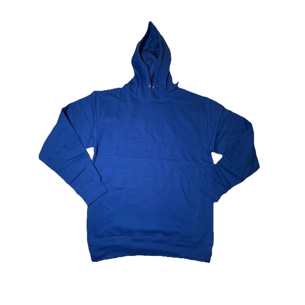 NWOT Independent Trading Co Mens Medium Blue Pullover Hoodie Sweatshirt Pocket